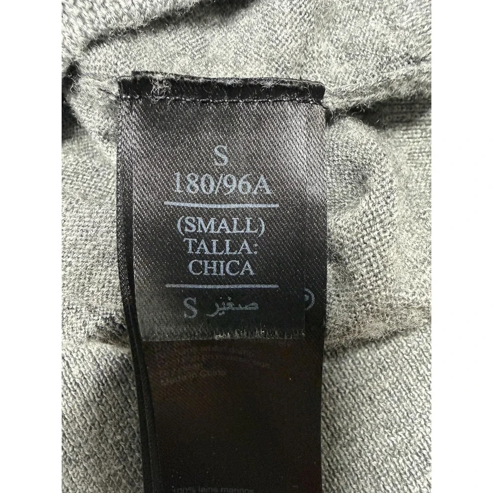 AllSaints Sweater Mens Small Gray 100% Merino‎ Wool Polo Knit Pullover MK005D